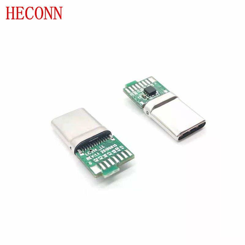 USB TYPE C CM夾板0.8 3.1 功能 黑LCP外殼不銹鋼鍍鎳