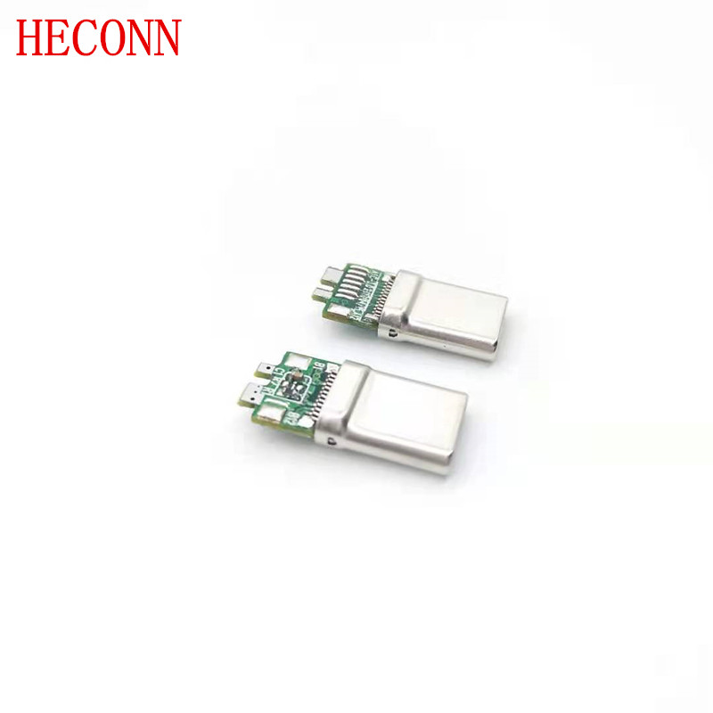     USB-Type-CM/夾板0.8拉伸款/C1=10NF R1=5.1K/彎端/15卡勾